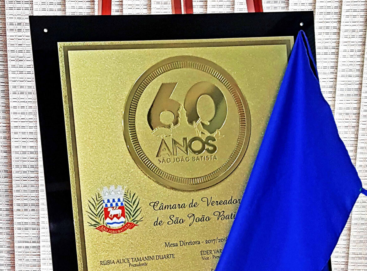 Placa de Inauguração em Metal Latão