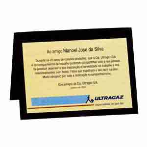 Placa de Latao Com Book de Veludo Nao Perca Tempo Adquira ja o Seu