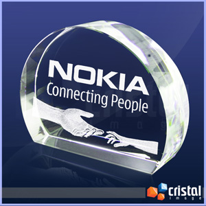 Placa em Cristal Com Gravacao a Laser