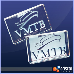Placa em Cristal Retangular Personalizada