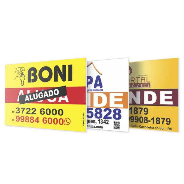 Placa em PVC adesivada