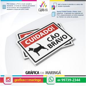 Placa GRANDE 45 x 30 cm PVC 45x30cm PVC 0,5mm 4x0 Verniz Cristal Refile