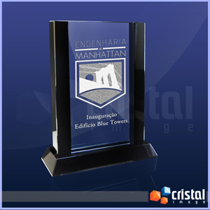 Placa personalizada em cristal óptico