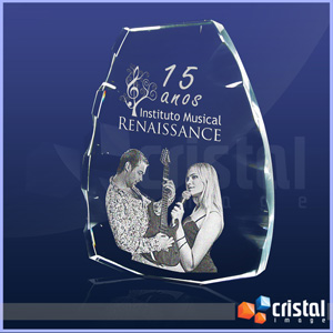 Placa Personalizada em Cristal Transparente