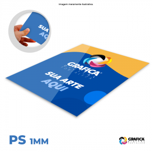 Placa PS Poliestireno 1mm (Impressão UV) PS Poliestireno 4x0 Corte Reto