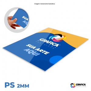 Placa PS Poliestireno 2mm (Impressão UV) PS Poliestireno 4x0 Corte Reto