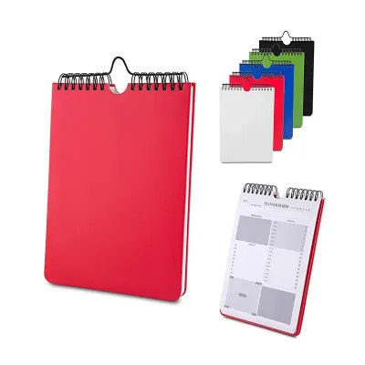 Planner diário com capa dura em PU - opções de cores