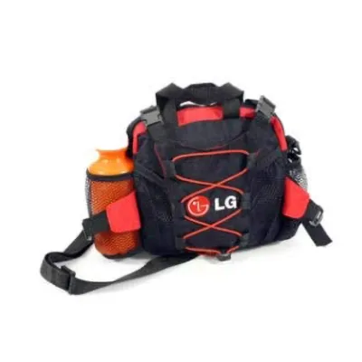 Pochete de Camping em Nylon Amassado e Poliester Bolso Frontal Bolsos Laterais Alca de Mao de ci