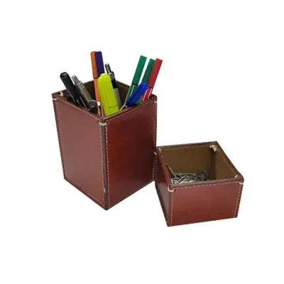 Porta Caneta e Porta Clips em Couro ou Sintetico
