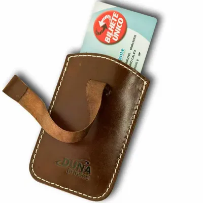 Porta Cartoes Confeccionado em Couro Legitimo Sintetico ou Ecologico Recouro Com Dispositivo Par