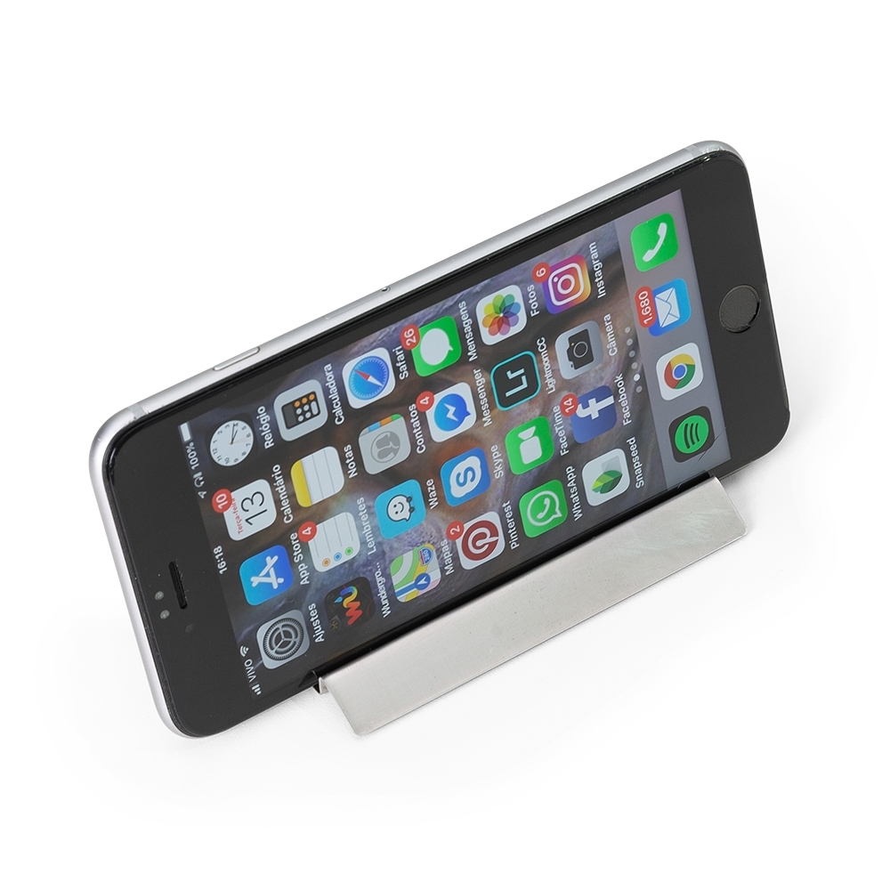 Porta Celular Inox Personalizado — foto 2