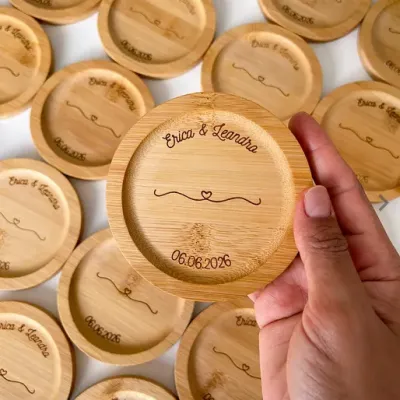 Porta Copo Bambu Personalizado