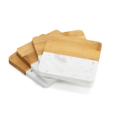 Porta Copo em Bambu e Marmore Personalizado