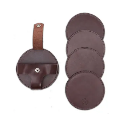 Porta-copos marrom 4 peças