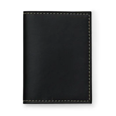 Porta-documento em couro sintético preto