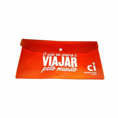 Porta-documento plástico laranja