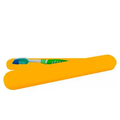 Porta Escova Dental Amarelo Plastico