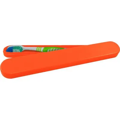 Porta Escova Dental Laranja Neon Plastico