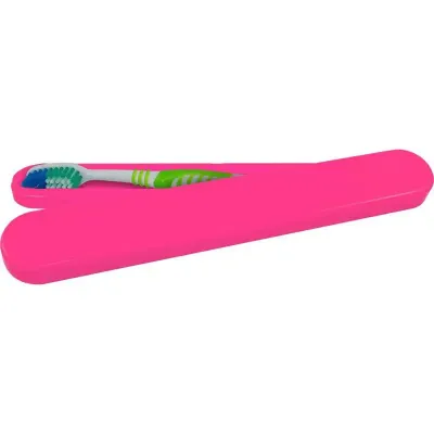 Porta Escova Dental Rosa Neon Plastico
