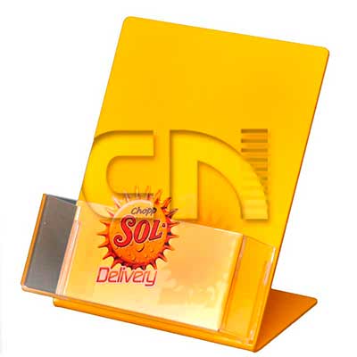 Porta Folheto em Poliestireno Colorido