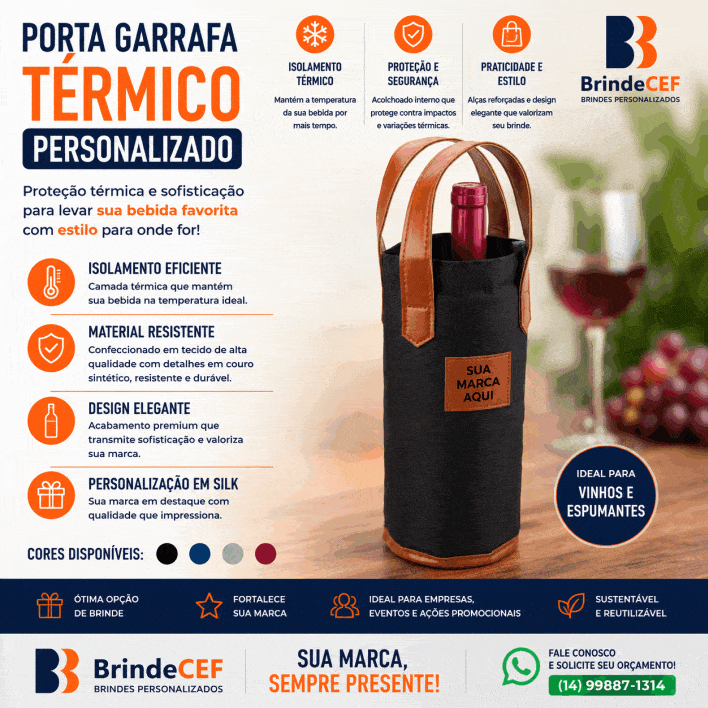 Porta Garrafa Térmico Perssonalizado: O Brinde Perfeito