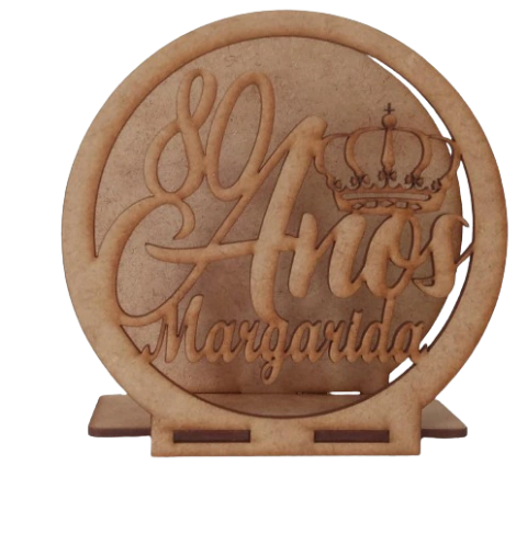 Porta Guardanapo MDF Personalizado 80 Anos Coroa