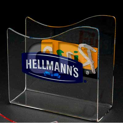 Porta guardanapo personalizado em acrílico cristal.