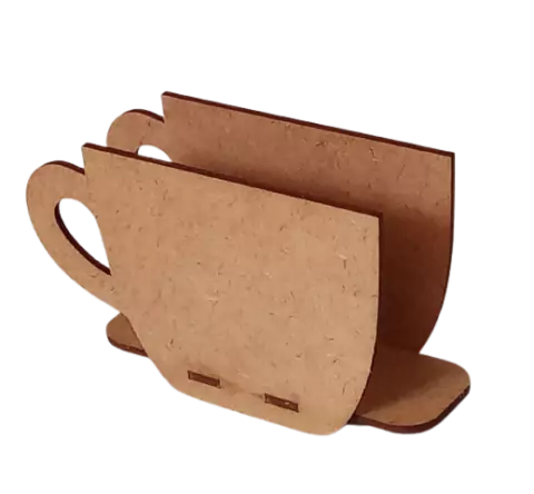 Porta Guardanapos Em Mdf Cru Formato de Xícara de café