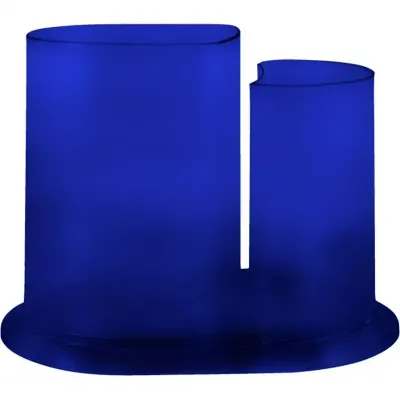 Porta Lapis Duo Cristal Azul Plastico
