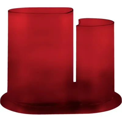 Porta Lapis Duo Cristal Vermelho Plastico