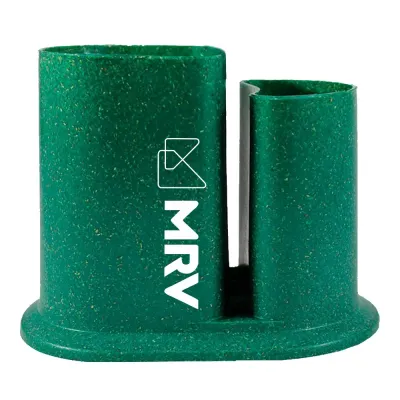 Porta Lapis Duo Fibra Madeira Verde