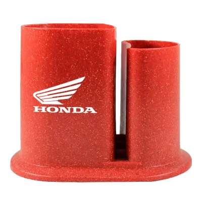 Porta Lapis Duo Fibra Madeira Vermelho