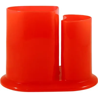 Porta Lapis Duo Laranja Neon Plastico