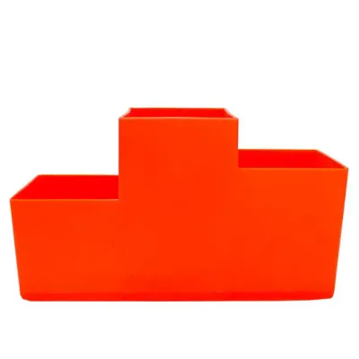 Porta Lapis Trio Alaranjado Plastico