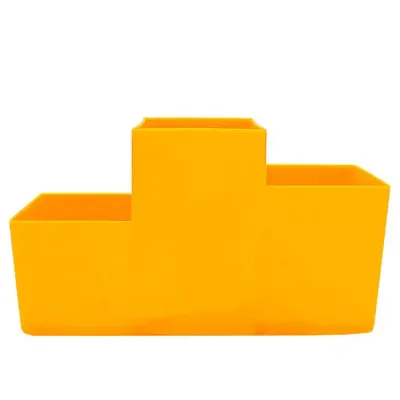 Porta Lapis Trio Amarelo Plastico