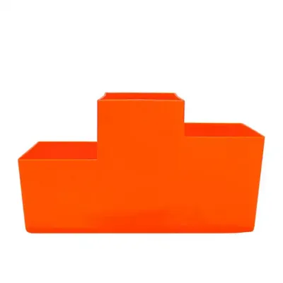 Porta Lapis Trio Laranja Neon Plastico