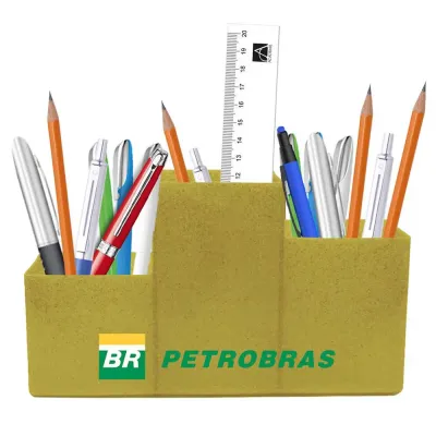Porta Lapis Trio Madeira Green Colors Amarelo