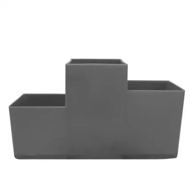 Porta Lapis Trio Prata Plastico