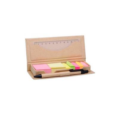 Porta Sticky Notes Personalizado Ecologico Acompanha Regua Plastica de 12 cm Sticky Notes Colorid