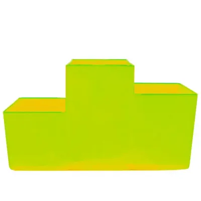 Porta Talher Trio Amarelo Neon Plastico