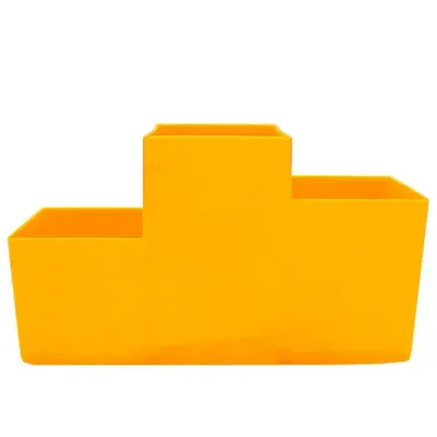 Porta Talher Trio Amarelo Plastico