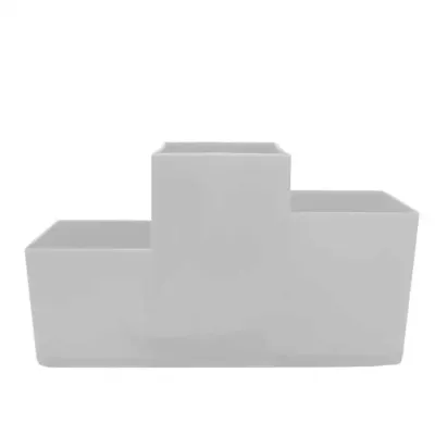 Porta Talher Trio Branco Plastico