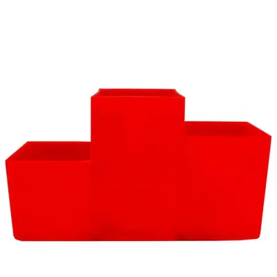 Porta Talher Trio Vermelho Plastico