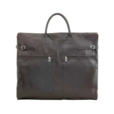 Porta Terno de Couro Com 2 Bolsos Frontais