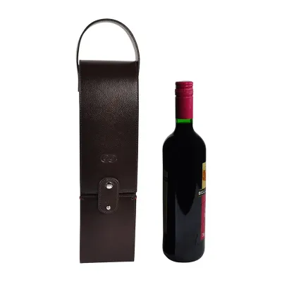Porta vinho único, fechamento com botão
