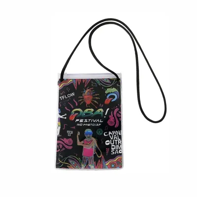 Posta celular personalizado PVC com cordão