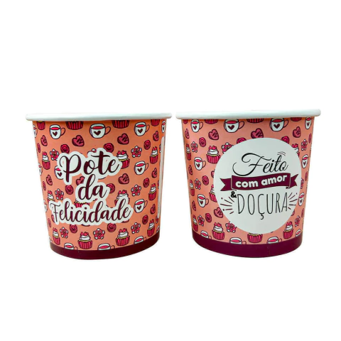 Pote P/ Bolo no Pote Personalizado 210 ML A01- 100 Und