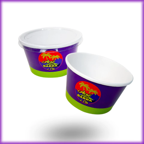 Pote Personalizado para Açai com Tampa 270ml - 500 unidades