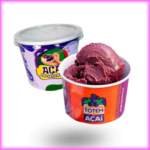 Pote Personalizado para Açai com Tampa 360ml - 500 unidades