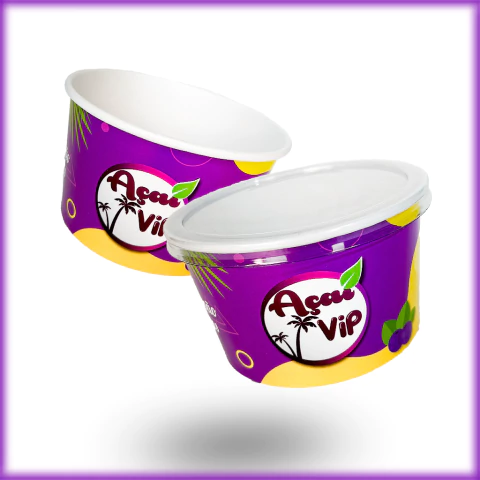 Pote Personalizado para Açai com Tampa 550ml - 500 unidades